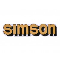 Nápis Simson fólie / samolepka na nádrž zlatá, černá pro Simson S51